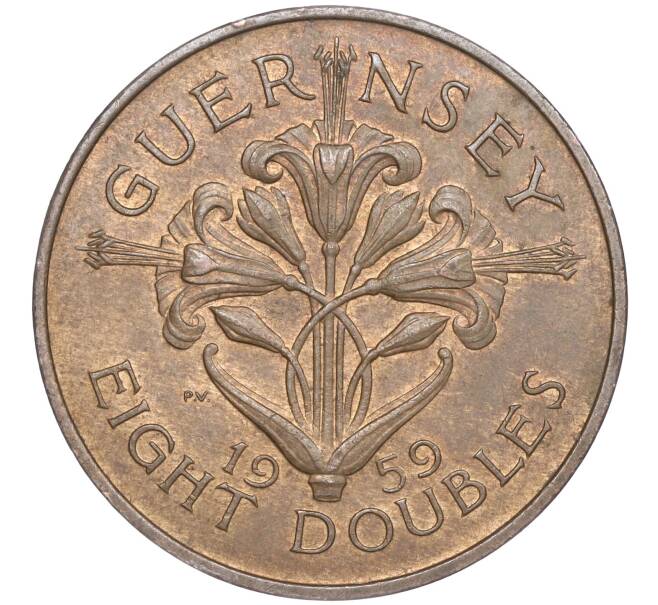 Монета 8 дублей 1959 года Гернси (Артикул K27-82992)