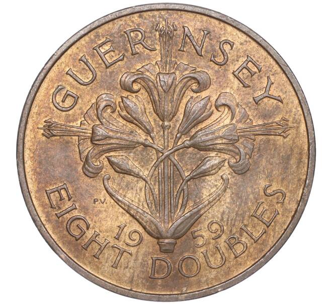 Монета 8 дублей 1959 года Гернси (Артикул K27-83002)