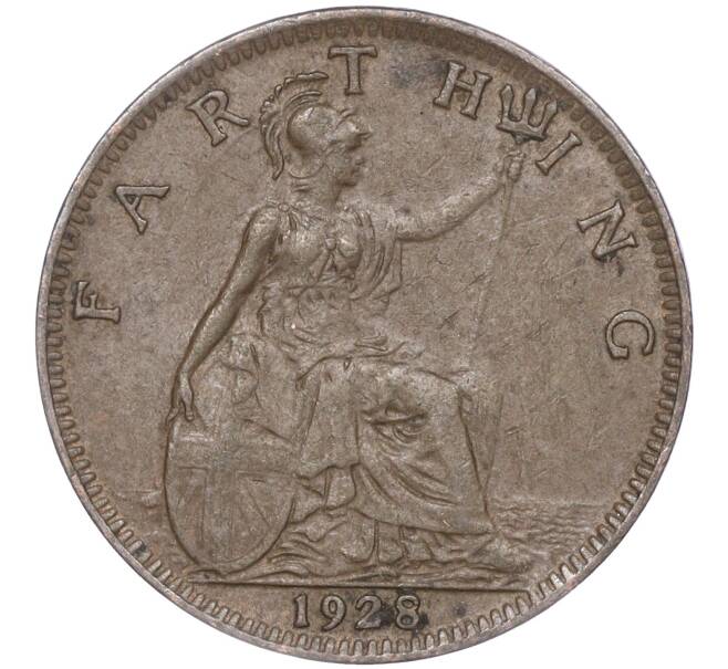 Монета 1 фартинг 1928 года Великобритания (Артикул K27-83096)