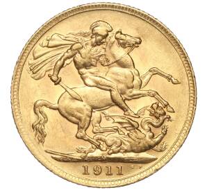 1 соверен 1911 года М Австралия — Фото №1