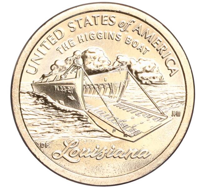 Монета 1 доллар 2023 года D США «Американские инновации — Десантный катер» (Артикул M2-61351)