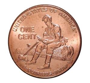 1 цент 2009 года D США 200 лет со дня рождения Авраама Линкольна — Юность в Индиане — Фото №1