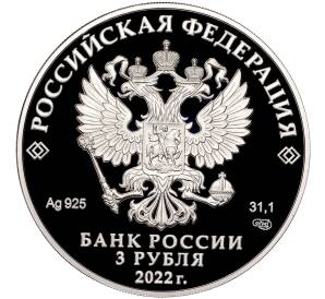 3 рубля 2022 года СПМД «100 лет образованию в составе отечественных органов безопасности контрразведывательных подразделений»
