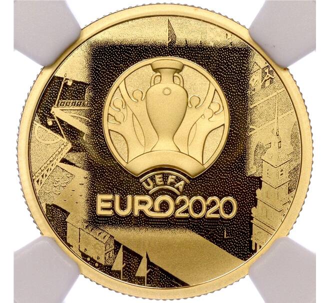 Монета 50 рублей 2021 года СПМД «Чемпионат Европы по футболу УЕФА-2020» в слабе NGC (PF70 ULTRA CAMEO) (Артикул M1-51487)