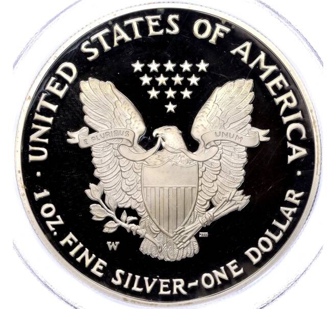 Монета 1 доллар 2005 года W США «Шагающая Свобода» в слабе PCGS (PR69 DCAM) (Артикул M2-61749)