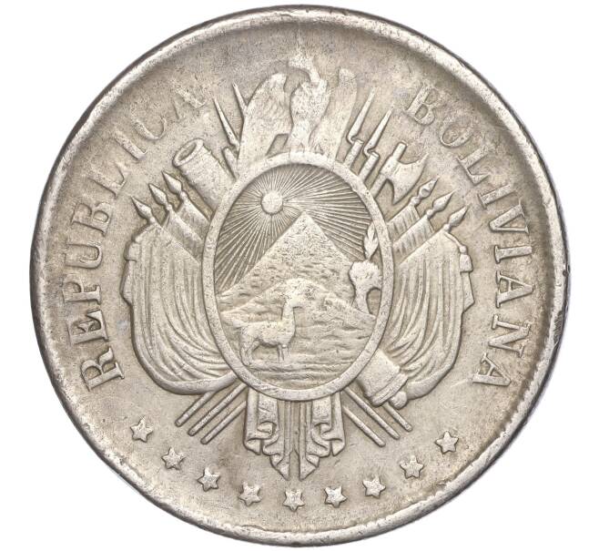 Монета 1 боливиано 1872 года Боливия (Артикул M2-61981)