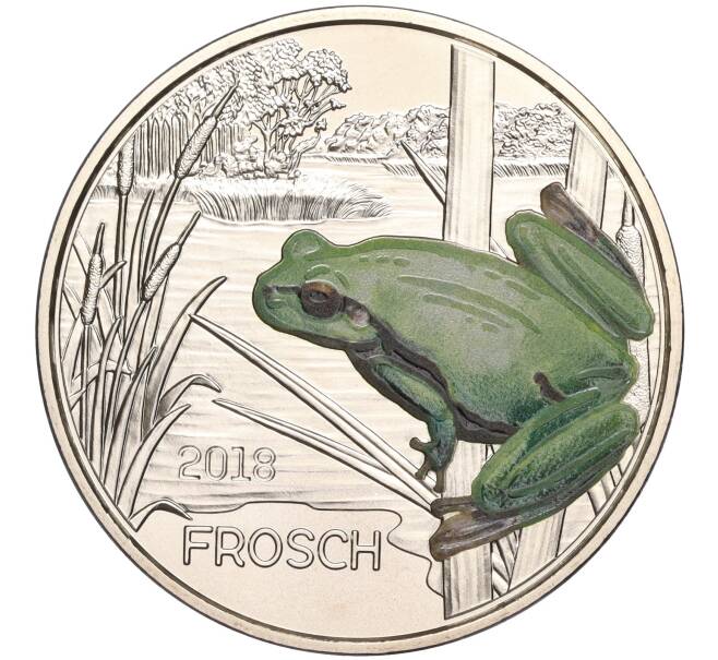 Монета 3 евро 2018 года Австрия «Животные со всего мира — Лягушка» (Артикул M2-62064)