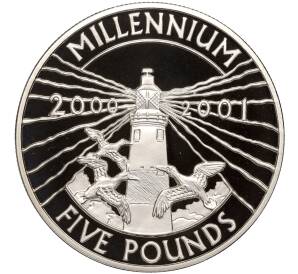 5 фунтов 2000 года Олдерни «Тысячелетие (миллениум) — 2000 год»