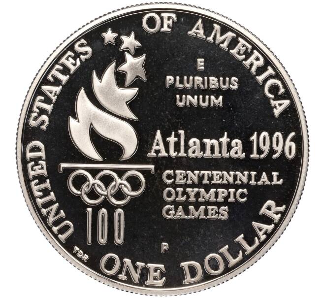 Монета 1 доллар 1996 года Р США «X летние Паралимпийские игры 1996 в Атланте — Гонки на колясках» (Артикул M2-62105)