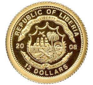 12 долларов 2008 года Либерия «Страны мира — Хорватия»