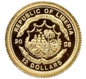 12 долларов 2008 года Либерия «Страны мира — Ирландия»