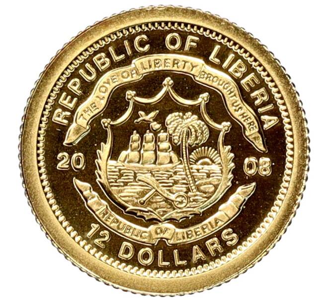 Монета 12 долларов 2008 года Либерия «Страны мира — Бельгия» (Артикул M2-62222)