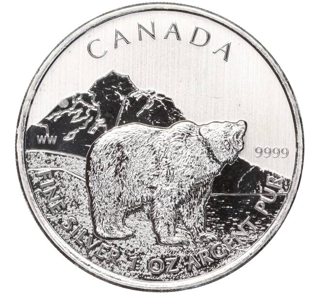 Монета 5 долларов 2011 года Канада «Природа Канады — Гризли» (Артикул M2-62228)
