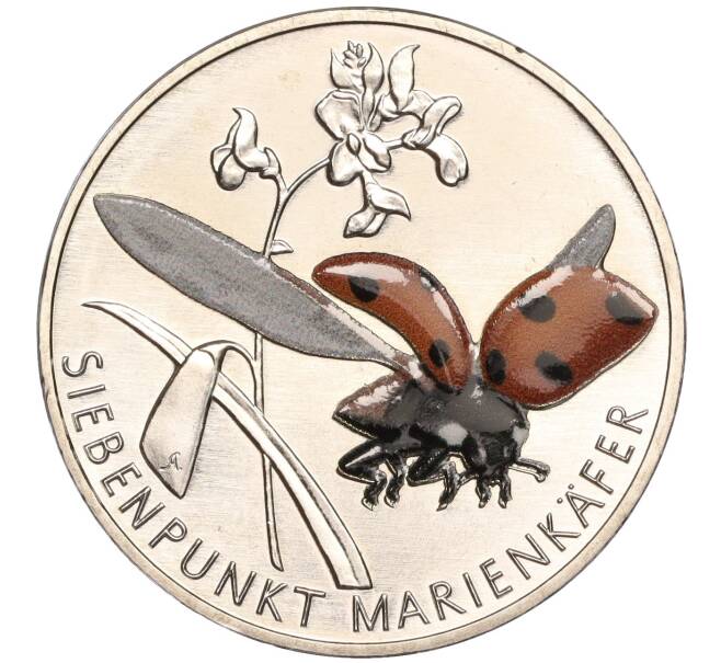 Монета 5 евро 2023 года А Германия «Чудесный мир насекомых — Семиточечная коровка» (Артикул M2-62239)