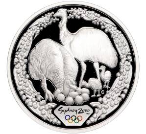 5 долларов 2000 года Австралия «Олимпийские игры 2000 в Сиднее — Эму с птенцами»