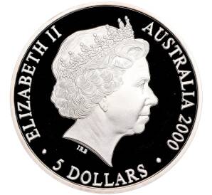 5 долларов 2000 года Австралия «Олимпийские игры 2000 в Сиднее — Птицы над Сиднейской гаванью»