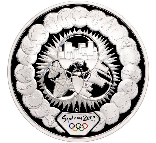Монета 5 долларов 2000 года Австралия «Олимпийские игры 2000 в Сиднее — Радиотелескоп и электростанция» (Артикул M2-62330)