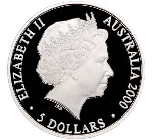 5 долларов 2000 года Австралия «Олимпийские игры 2000 в Сиднее — Радиотелескоп и электростанция»