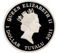 Монета 1 доллар 2011 года Тувалу «Австралийская восточная коричневая змея» (Артикул M2-62358)