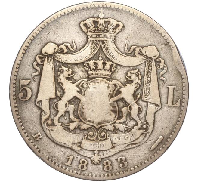 Монета 5 лей 1883 года Румыния (Артикул M2-62376)