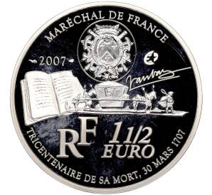 1 1/2 евро 2007 года Франция «300 лет со дня смерти Себастьена Ле Претра де Вобана»
