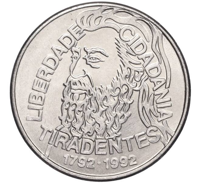 Монета 5000 крузейро 1992 года Бразилия «200 лет со дня смерти Тирадентиса» (Артикул K27-83592)