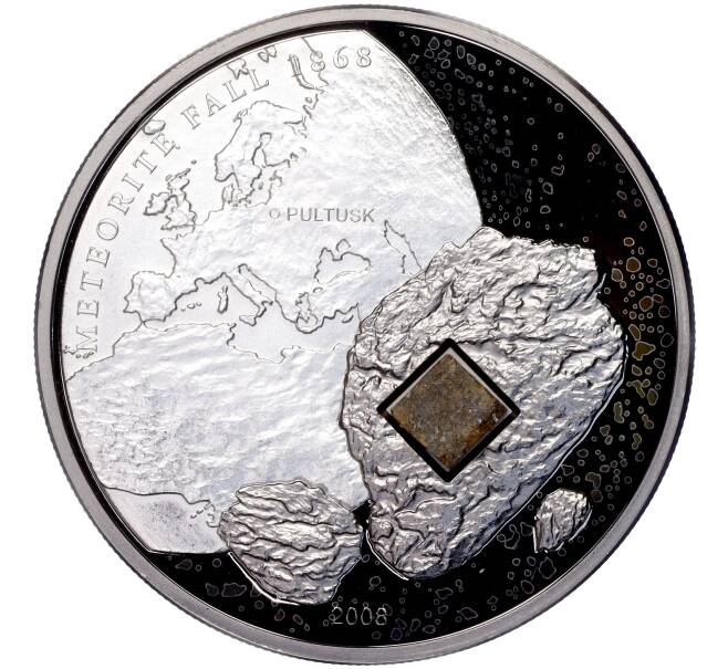 Монета 5 долларов 2008 года Острова Кука «140 лет Пултускому метеориту» (Артикул M2-62498)