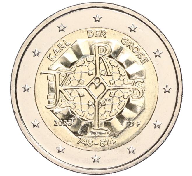 Монета 2 евро 2023 года F Германия «1275 лет со дня рождения Карла Великого» (Артикул M2-62504)
