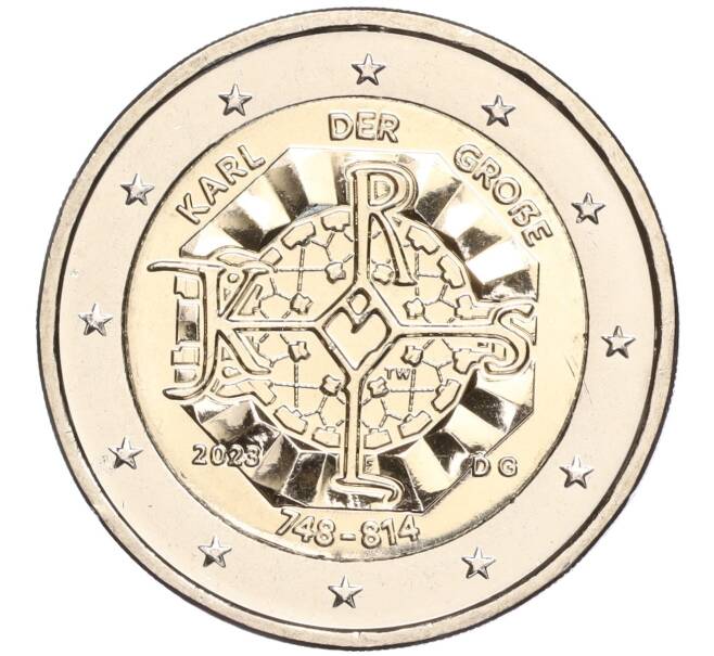 Монета 2 евро 2023 года G Германия «1275 лет со дня рождения Карла Великого» (Артикул M2-62505)