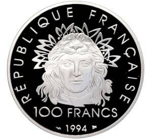 100 франков 1994 года Франция «100 лет Олимпийским играм — Метание диска» — Фото №2