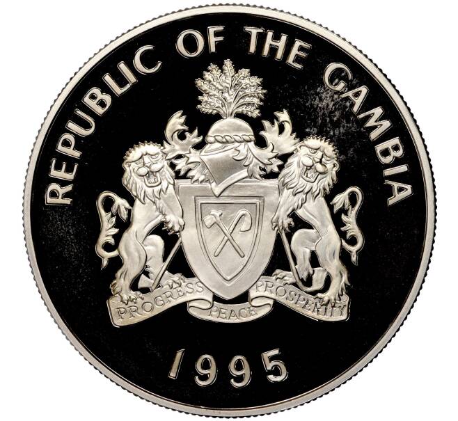 Монета 20 даласи 1995 года Гамбия «50 лет ООН» (Артикул M2-62524)