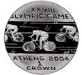 Монета 1 крона 2004 года Остров Мэн «XXVIII летние Олимпийские Игры 2004 в Афинах — Велоспорт» (Артикул M2-62528)