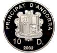 Монета 10 динеров 2002 года Андорра «XIX зимние Олимпийские Игры 2002 в Солт-Лейк-Сити» (Артикул M2-62604)