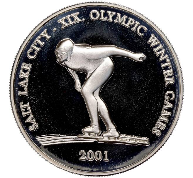 Монета 500 тугриков 2001 года Монголия «XIX зимние Олимпийские Игры 2002 в Солт-Лейк-Сити — Конькобежный спорт» (Артикул M2-62608)
