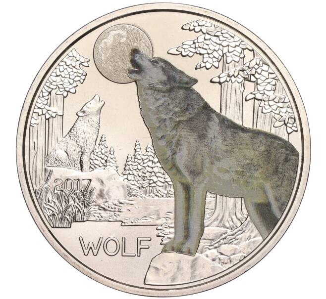 Монета 3 евро 2017 года Австрия «Животные со всего мира — Волк» (Артикул M2-62621)