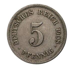 5 пфеннигов 1908 года G — Фото №1