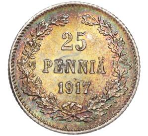 25 пенни 1917 года Русская Финляндия — Орел без корон (Временное правительство) — Фото №1