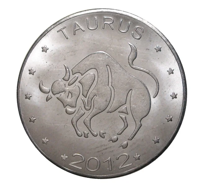 Монета 10 шиллингов 2012 года Знак зодиака — Телец (Артикул M2-3507)