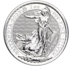 2 фунта 2023 года Великобритания «Британия» (Портрет Карла III без короны)