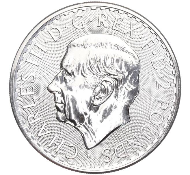 Монета 2 фунта 2023 года Великобритания «Британия» (Портрет Карла III без короны) (Артикул M2-59792)