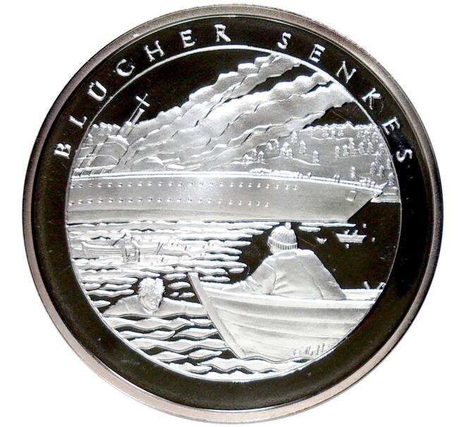 Монетовидный жетон Норвегия «Участие Норвегии во Второй Мировой войне — Крейсер Блюхер» (Артикул H2-1177)