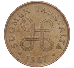 1 пенни 1967 года Финляндия