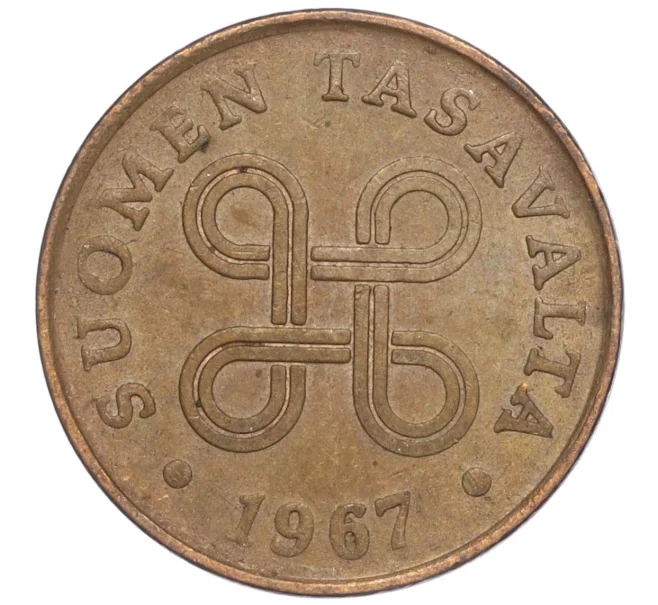 Монета 1 пенни 1967 года Финляндия (Артикул M2-63725)