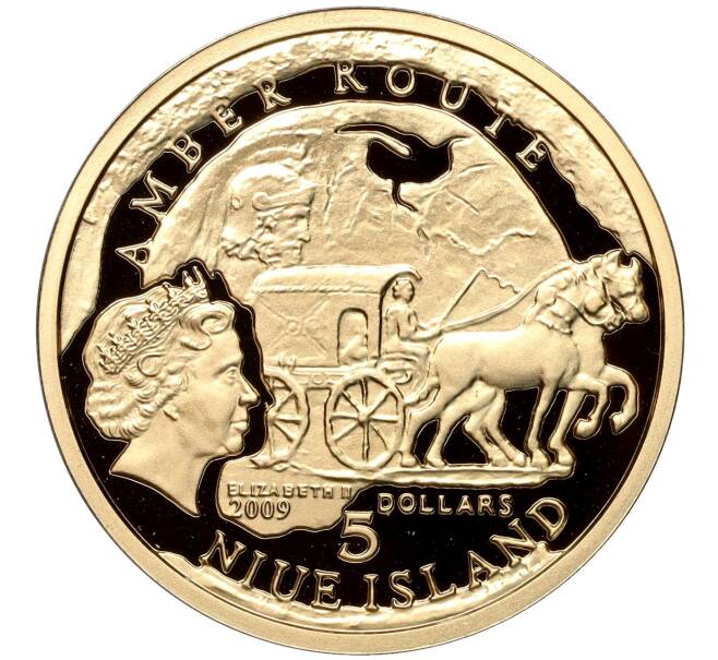 Монета 5 долларов 2009 года Ниуэ «Янтарный путь — Вроцлав» (Артикул M2-63701)