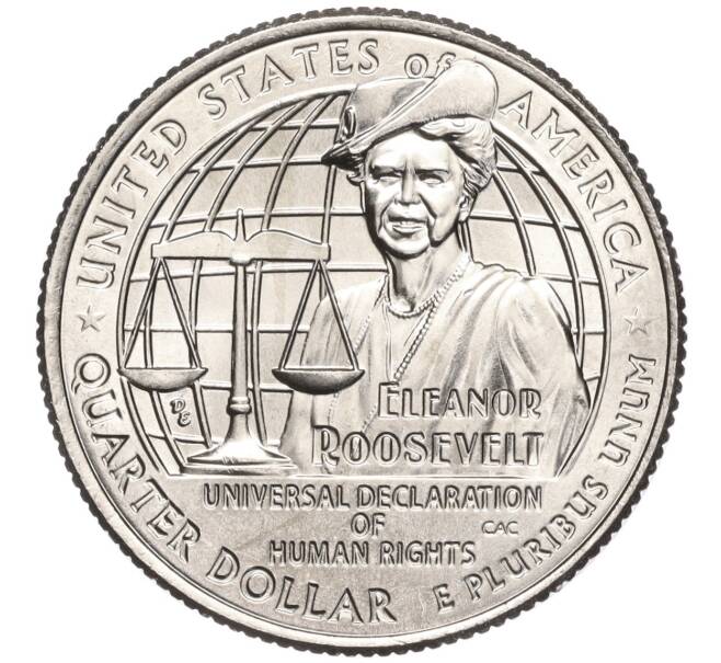 Монета 1/4 доллара (25 центов) 2023 года D США «Американские женщины — Элеонора Рузвельт» (Артикул M2-63885)