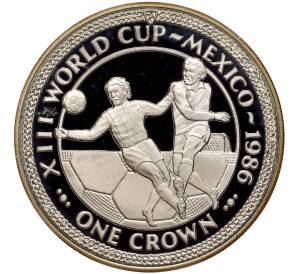 1 крона 1986 года Остров Мэн «Чемпионат мира по футболу 1986 в Мексике»