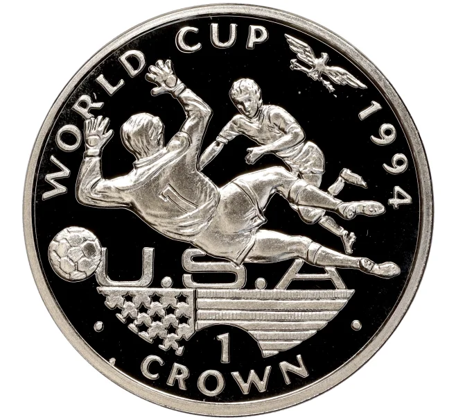 Монета 1 крона 1994 года Гибралтар «Чемпионат мира по футболу 1994» (Артикул M2-63938)