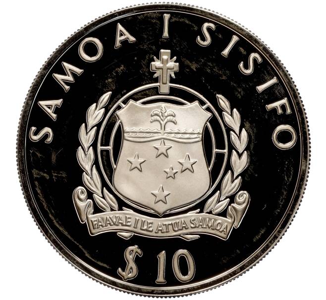 Монета 10 тала 1994 года Западное Самоа «XXVI летние Олимпийские Игры 1996 в Атланте — Прыжки в воду» (Артикул M2-63943)