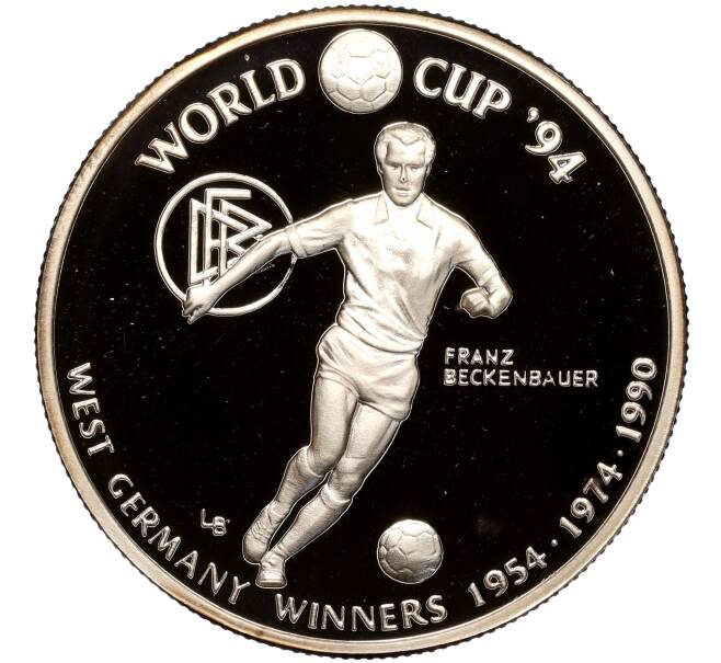 Монета 20 крон 1993 года Теркс и Кайкос «Чемпионат мира по футболу 1994 — Германия чемпион 1954-1974-1990» (Артикул M2-64135)