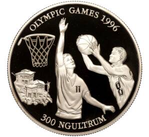 300 нгултрум 1994 года Бутан «XXVI летние Олимпийские Игры 1996 в Атланте — Баскетбол»